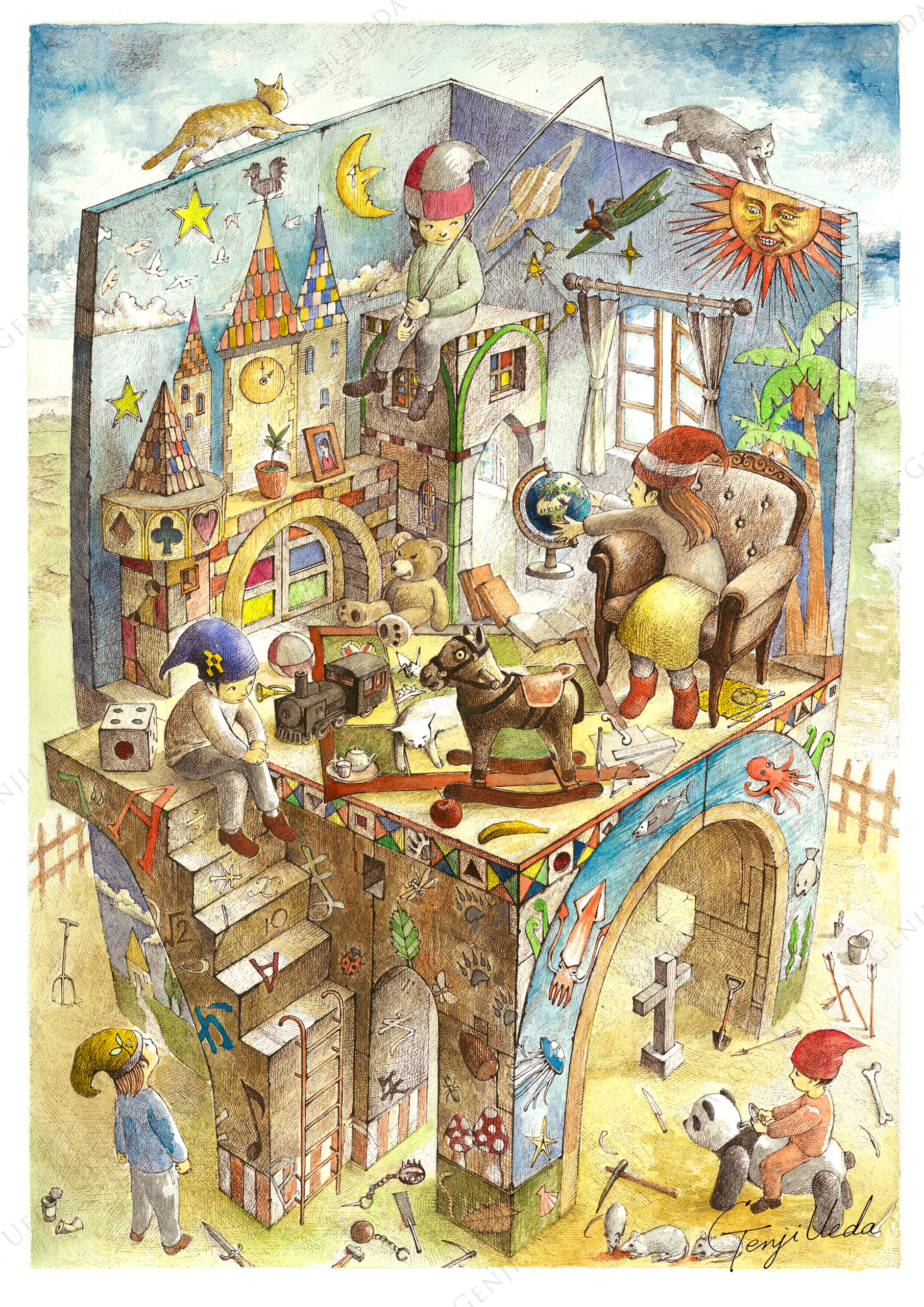 The Room 9 素材 紙 鉛筆 ボールペン 水彩 280 400mm 画家 植田言志 公式サイト つくば市絵画教室 The Room 9 素材 紙 鉛筆 ボールペン 水彩 280 400mm 画家 植田言志 公式サイト つくば市絵画教室